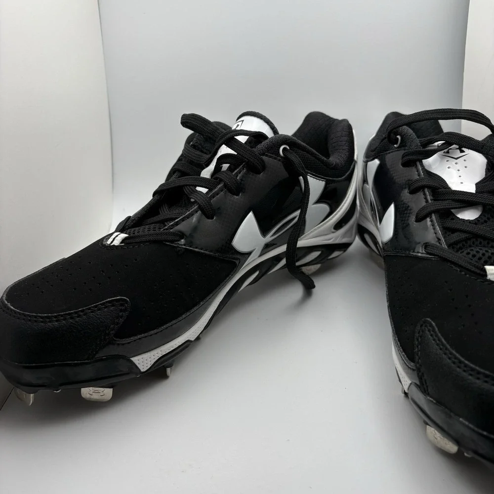 Under Armour Womens Fastpitch Spikes Spine Glyde ST Cleats Black White 8 1264179